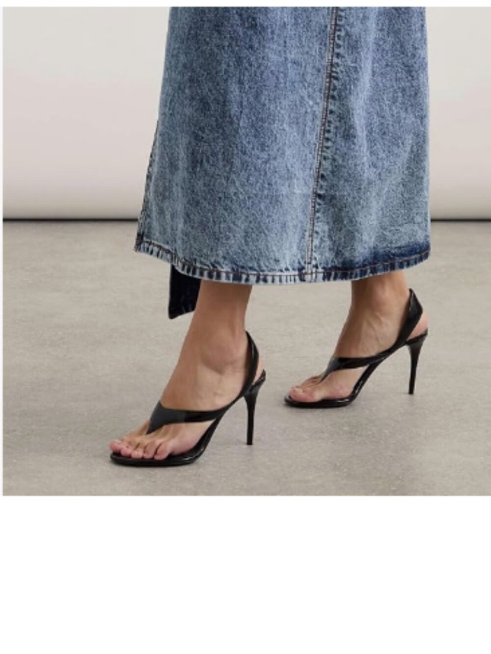FOWT Black Stiletto High Heel Slingback Thong Open Split Toe Slip on Sandals
